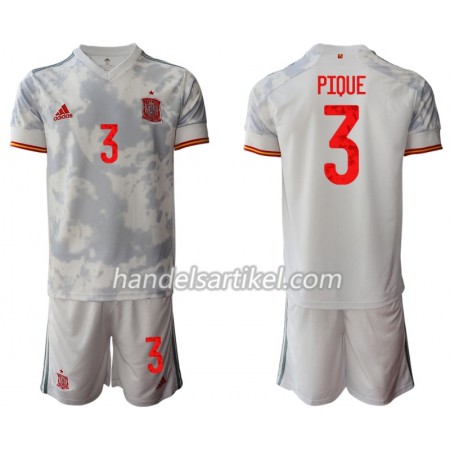 Spanien PIQUE 3 Kinder Auswärts Trikotsatz Euro 2020 Kurzarm (+ Kurze Hosen)